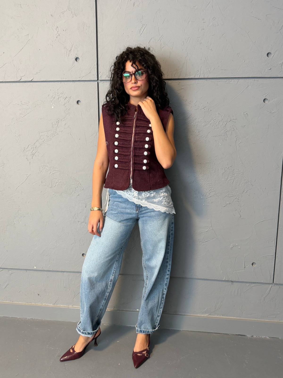 Military Chic Zip-Up Vest