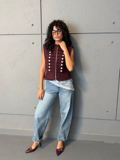 Military Chic Zip-Up Vest