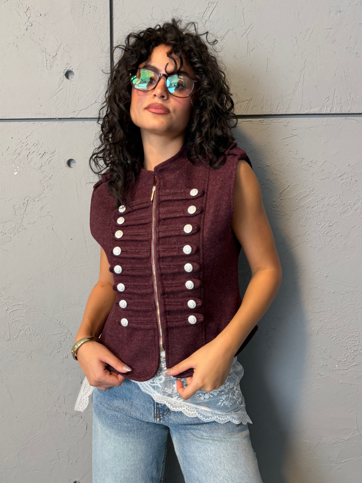 Military Chic Zip-Up Vest