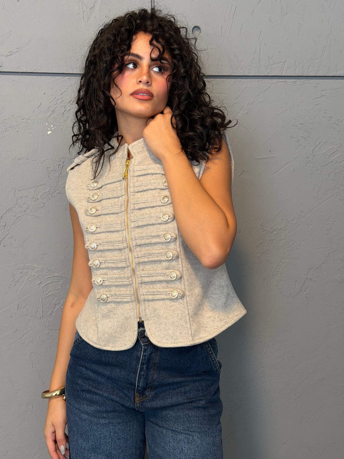 Military Chic Zip-Up Vest