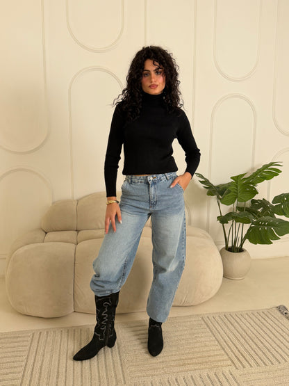 Ribbed Knit Turtleneck Sweater