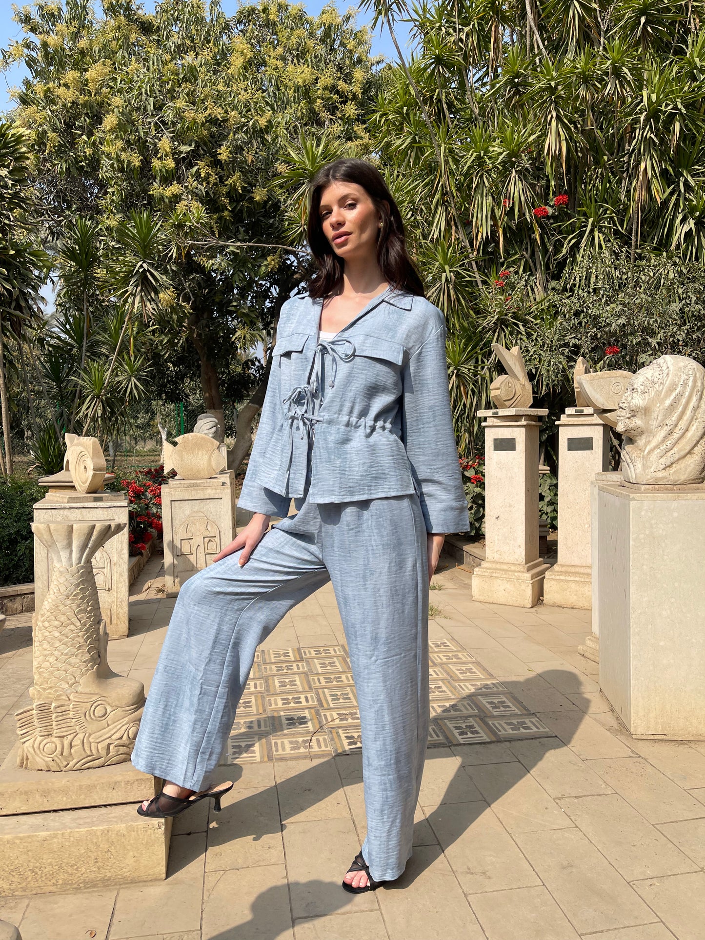 Tie-Front Printed Set
