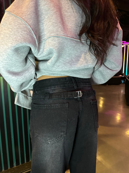 Vintage Wash Straight Jeans
