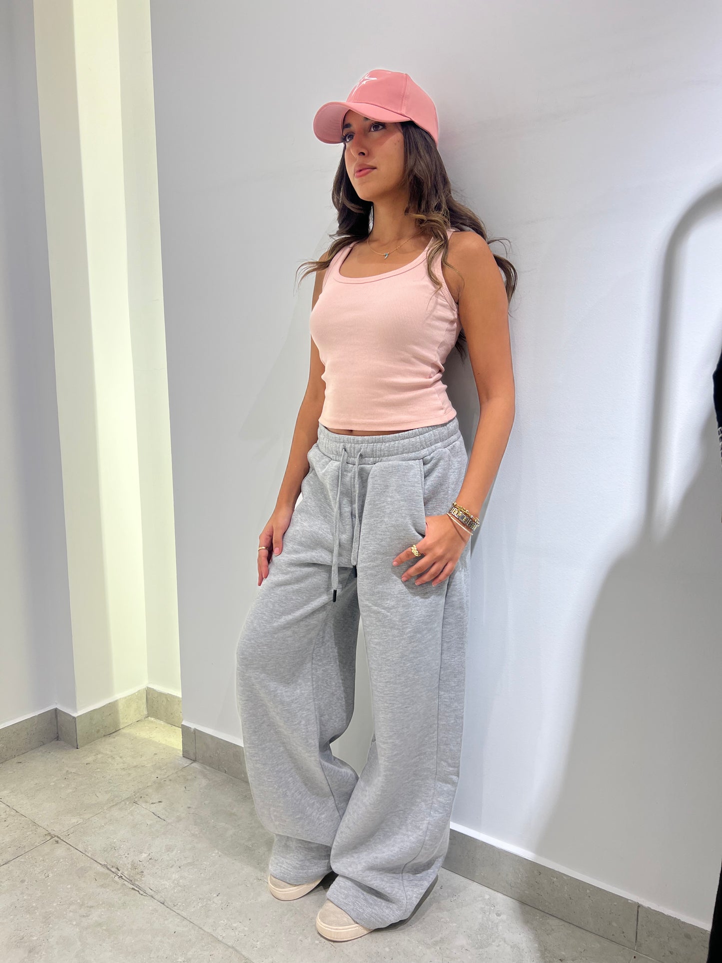 Grey Wide-Leg Sweatpants