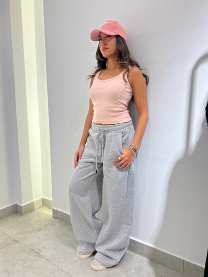 Grey Wide-Leg Sweatpants