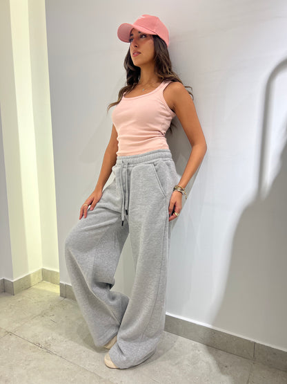 Grey Wide-Leg Sweatpants
