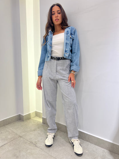 Classic Slim-Fit Grey Trousers