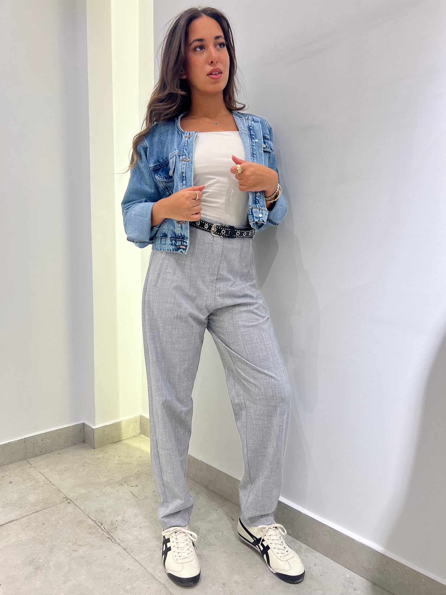 Classic Slim-Fit Grey Trousers