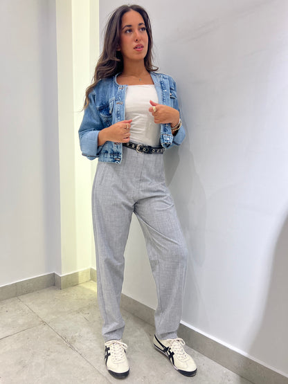 Classic Slim-Fit Grey Trousers