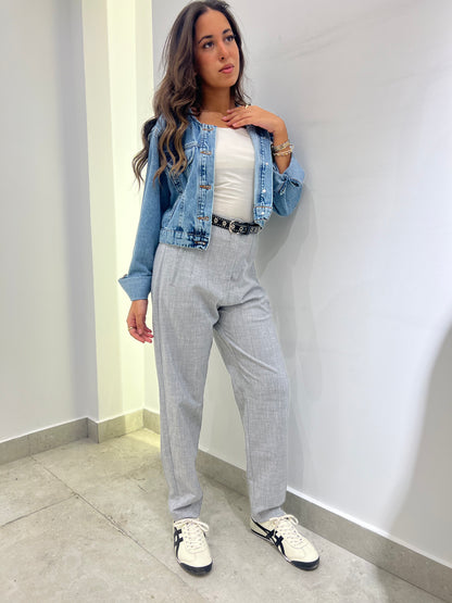 Classic Slim-Fit Grey Trousers