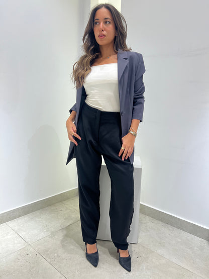 Classic Slim-Fit Black Trousers