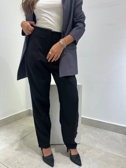 Classic Slim-Fit Black Trousers