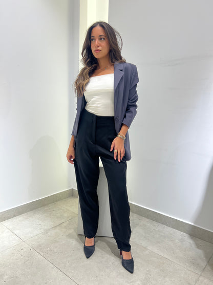 Classic Slim-Fit Black Trousers