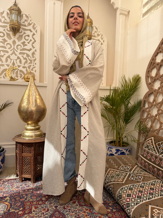 Embroidered Open Abaya