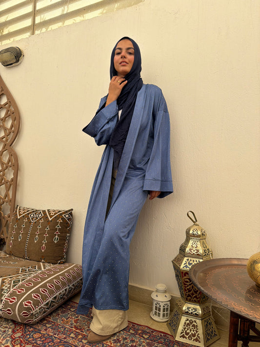 Dotted Open Abaya