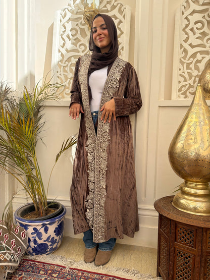 Velvet Embroidered Abaya