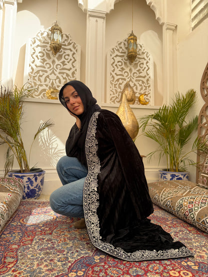 Velvet Embroidered Abaya