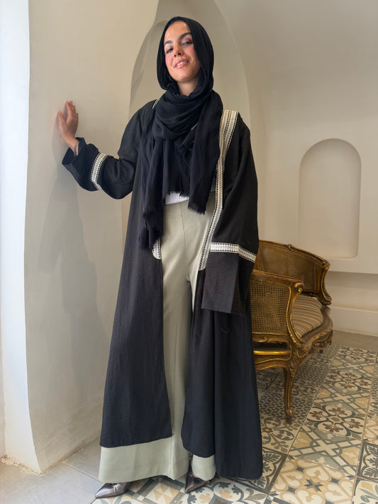 Linen Open Abaya