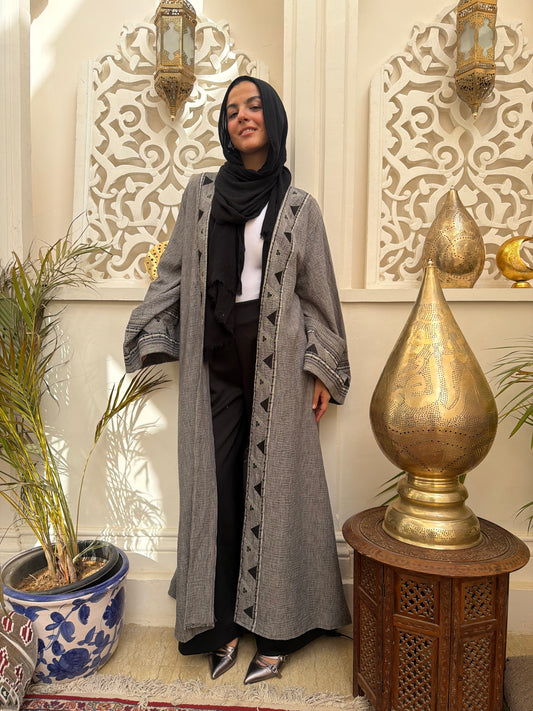 Embroidered Open Abaya