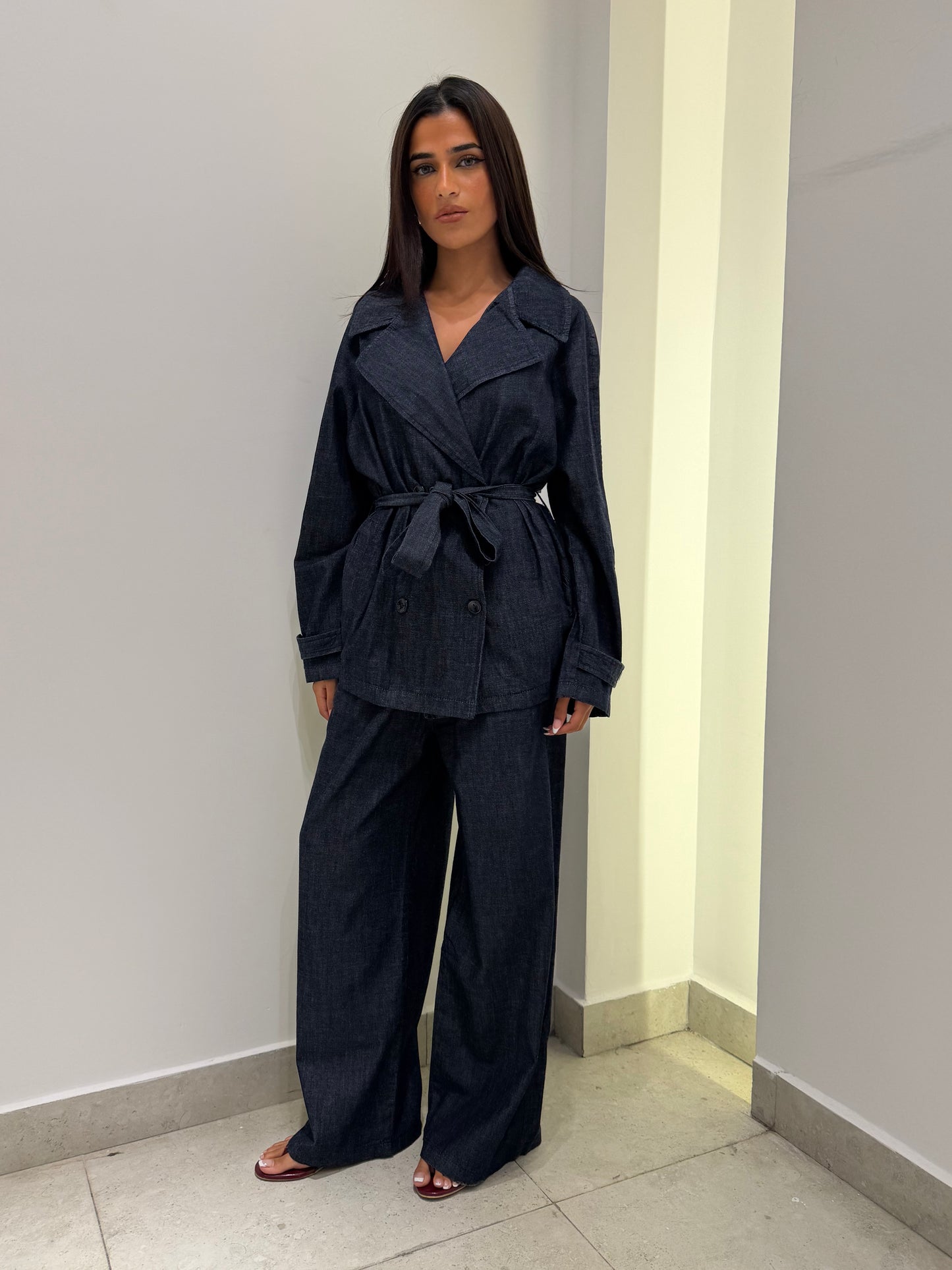 Denim Belted Set