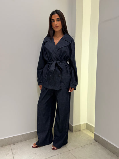 Denim Belted Set