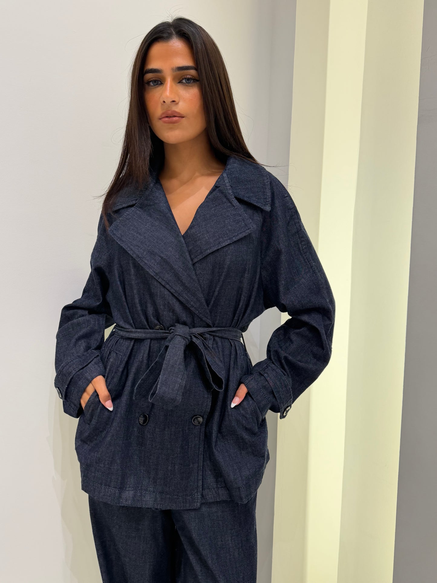 Denim Belted Set