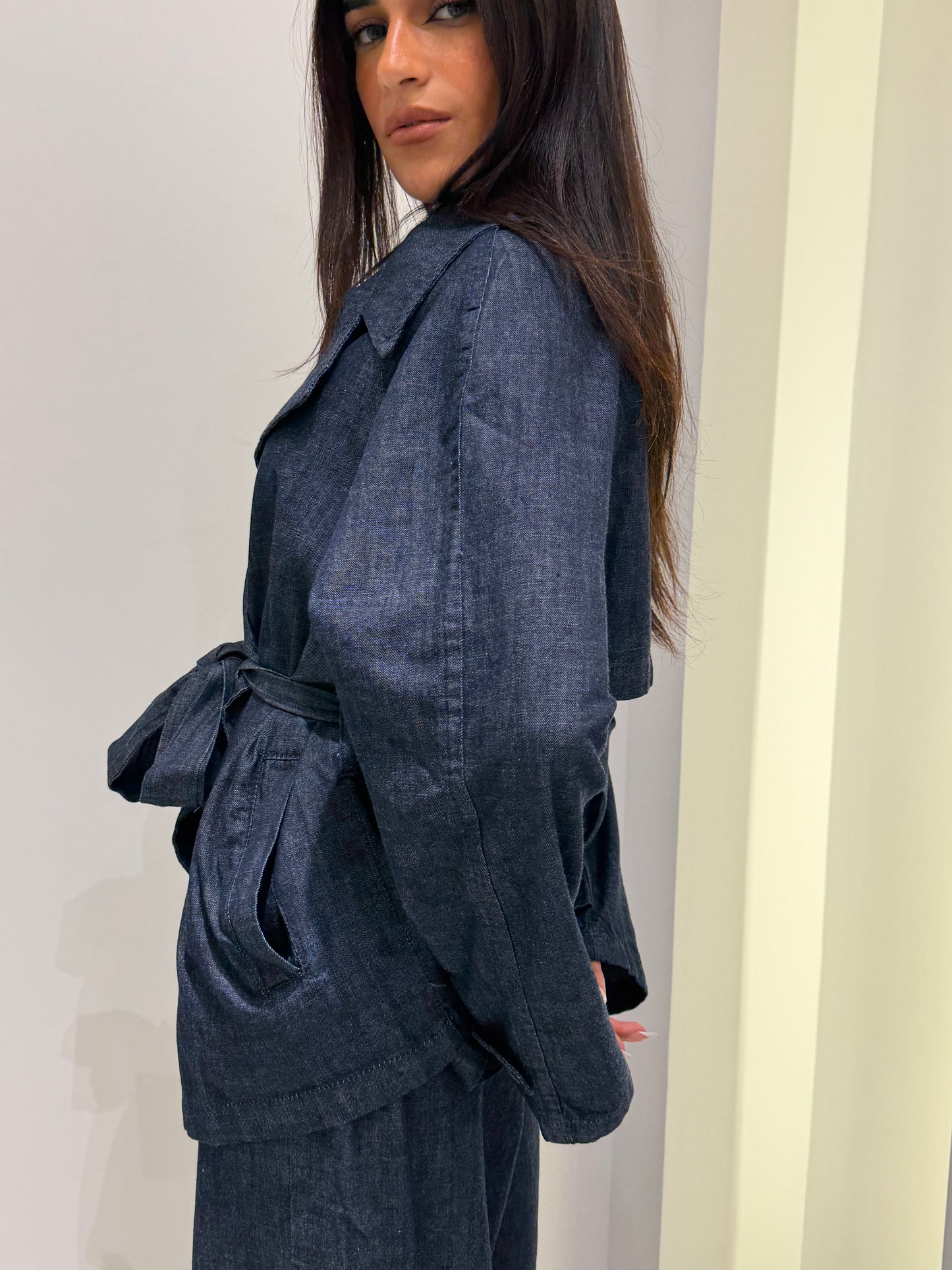 Denim Belted Set