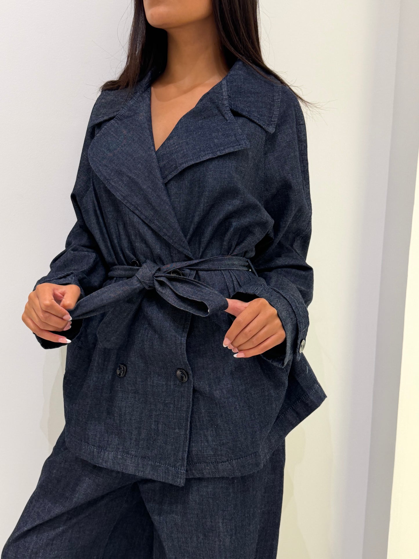 Denim Belted Set