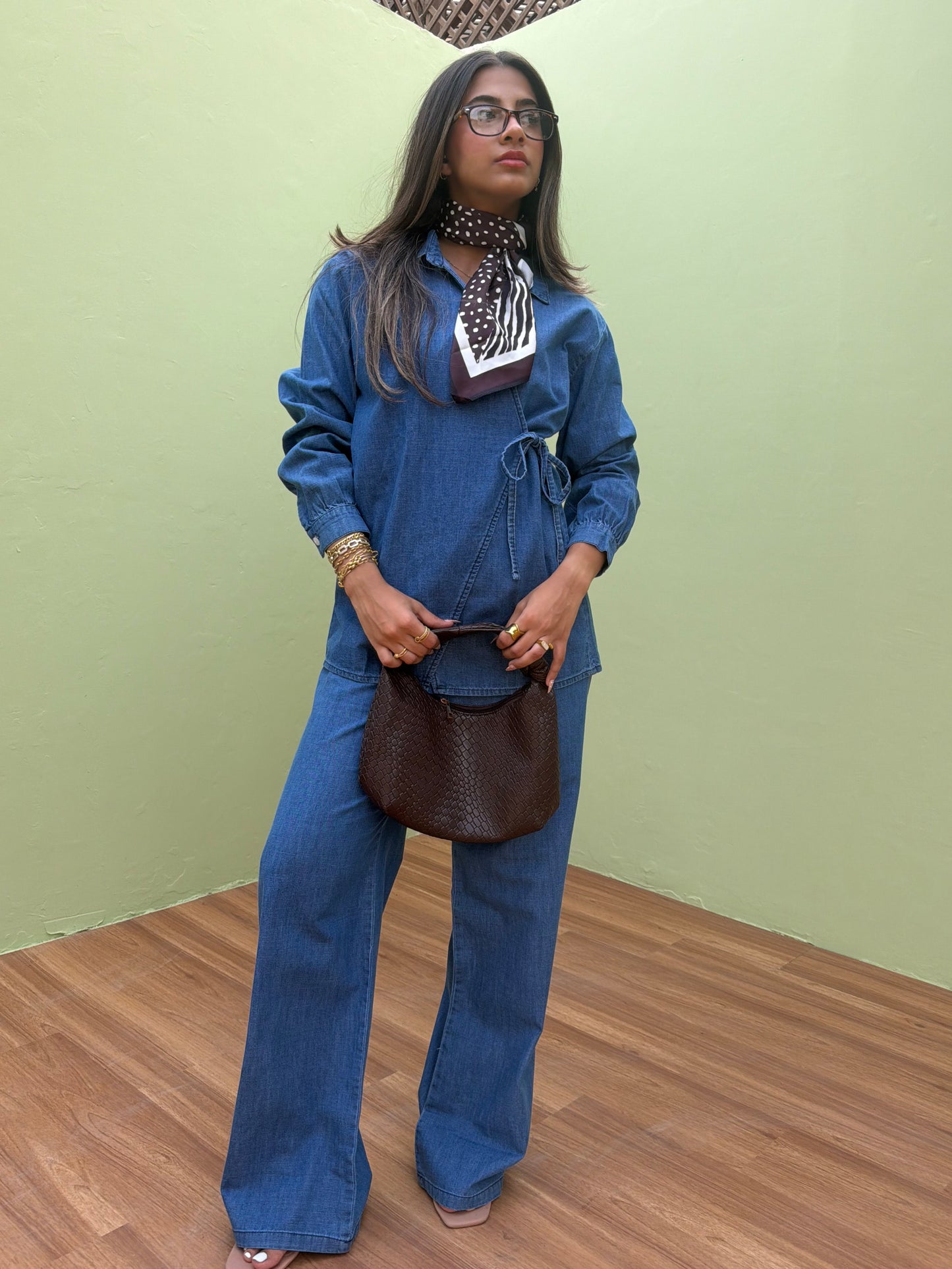 Denim Wrap Co-Ord Set