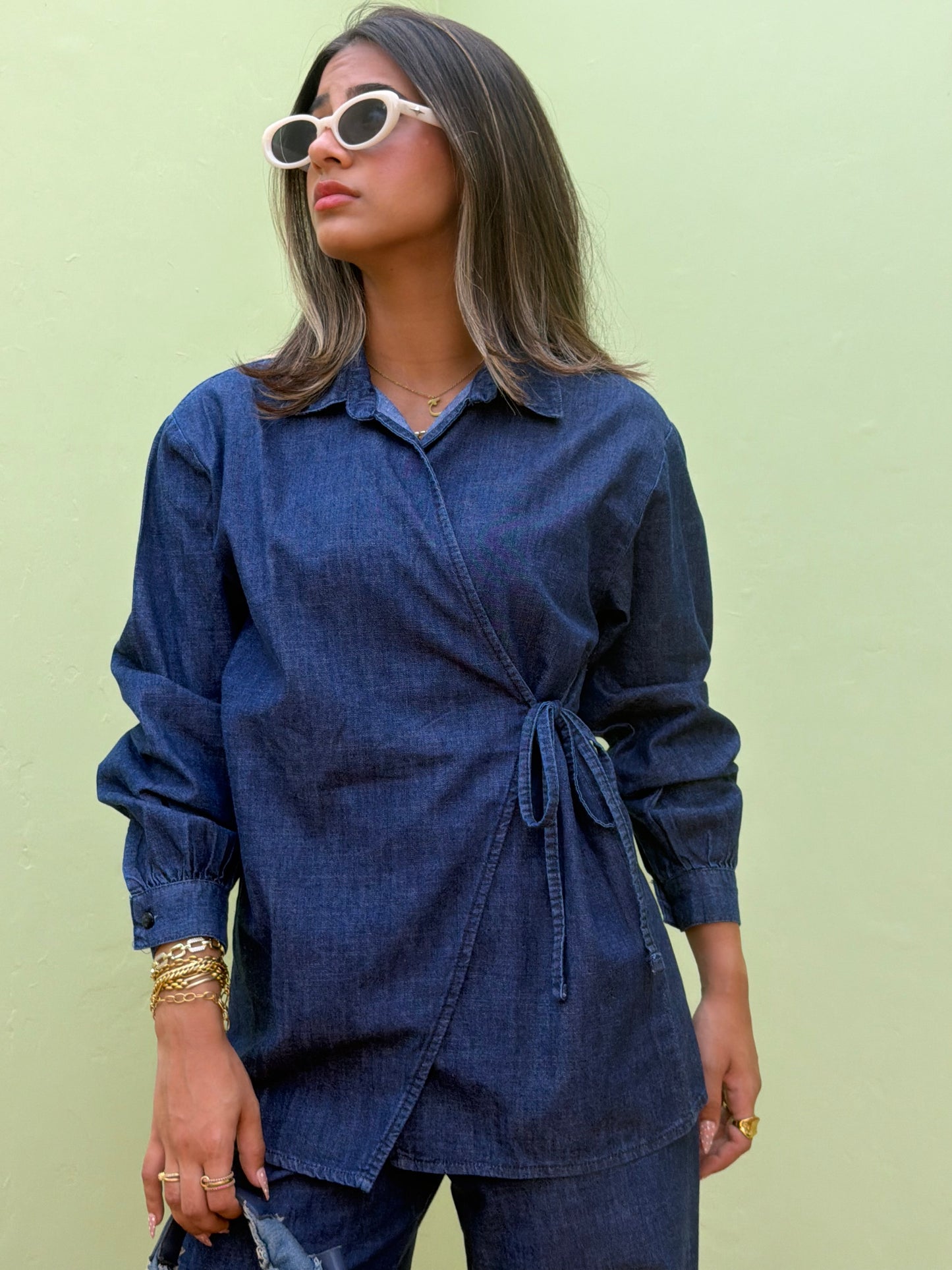 Denim Wrap Co-Ord Set