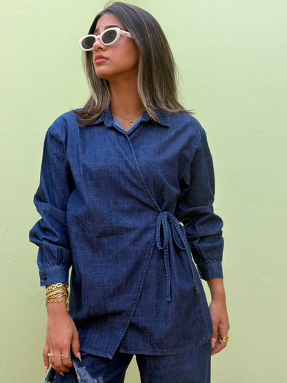 Denim Wrap Co-Ord Set