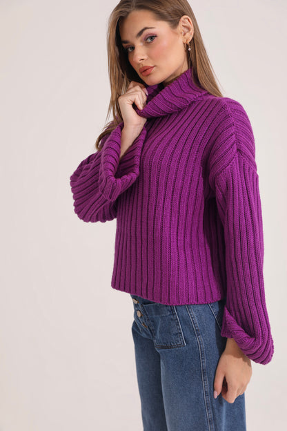 Knit High-neck Pullover