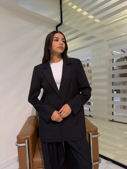 Tailored Single-Button Blazer