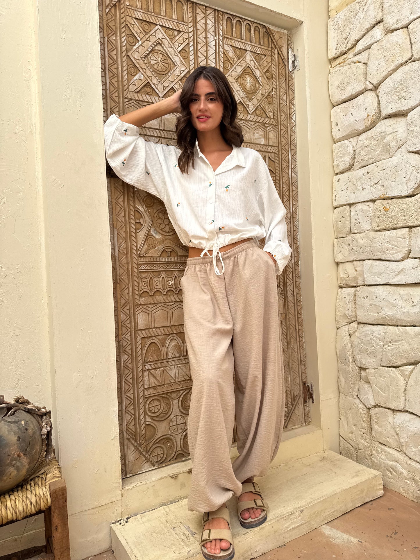 Orange Blossom Drawstring Shirt