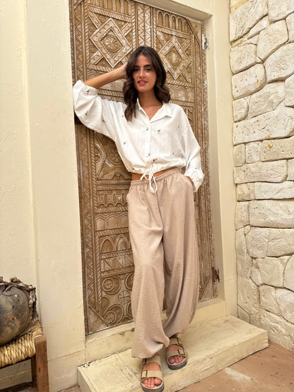Orange Blossom Drawstring Shirt