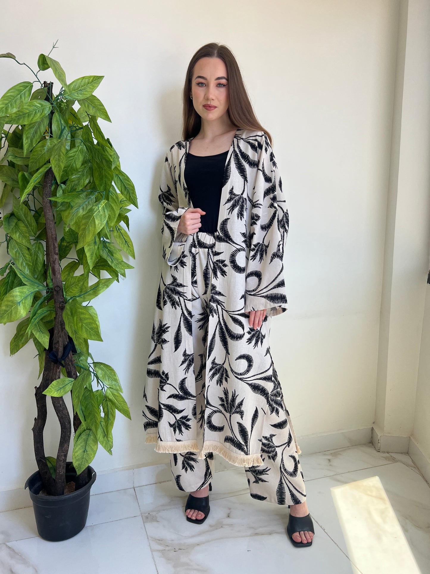 Palm Grove Kimono Set