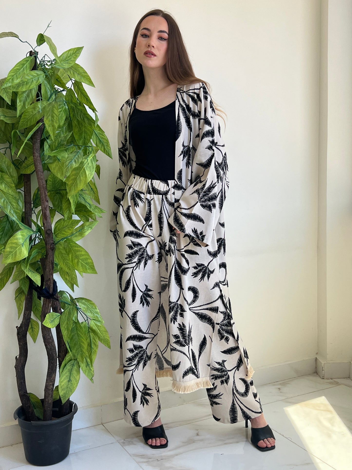 Palm Grove Kimono Set