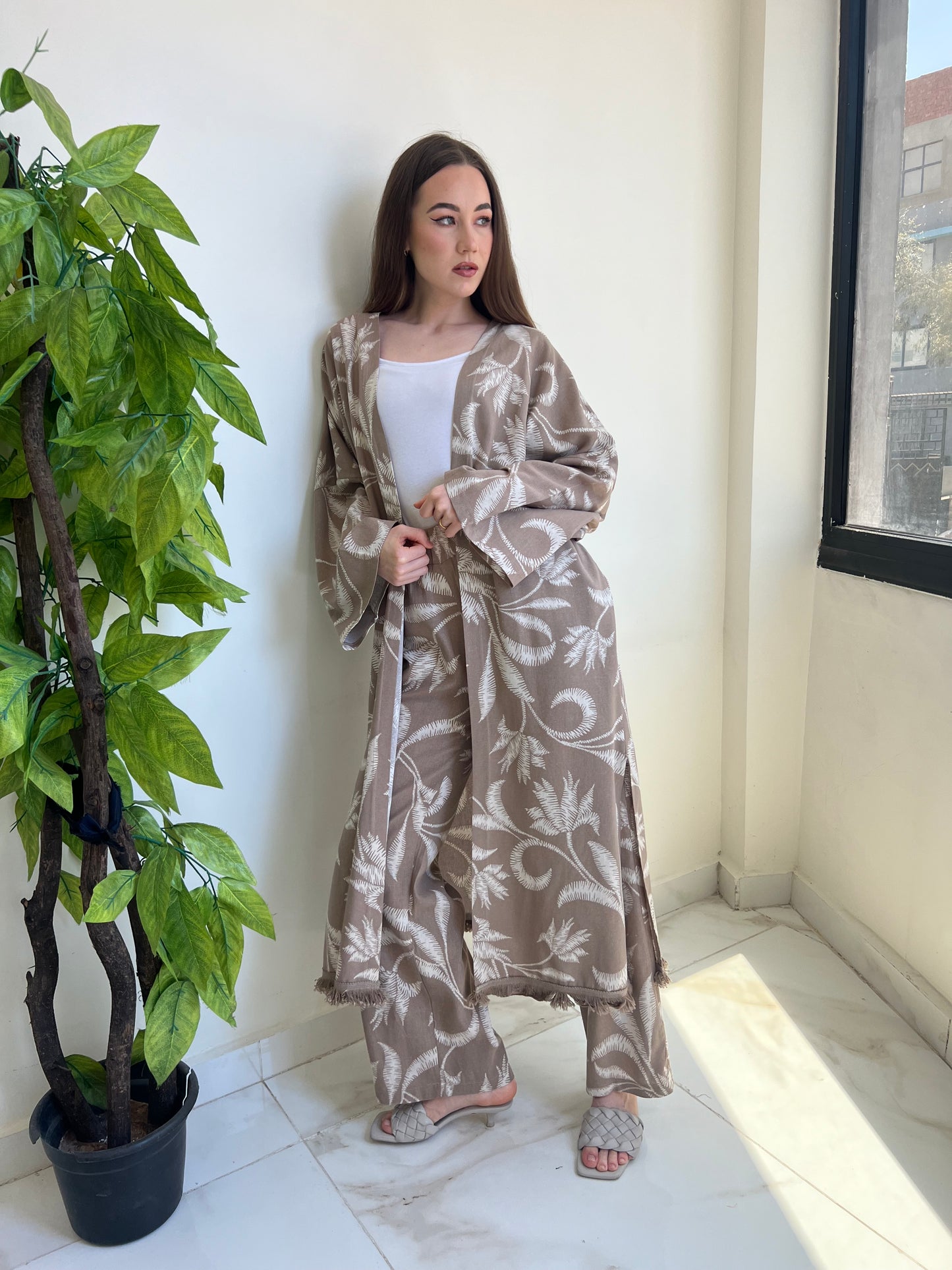 Palm Grove Kimono Set