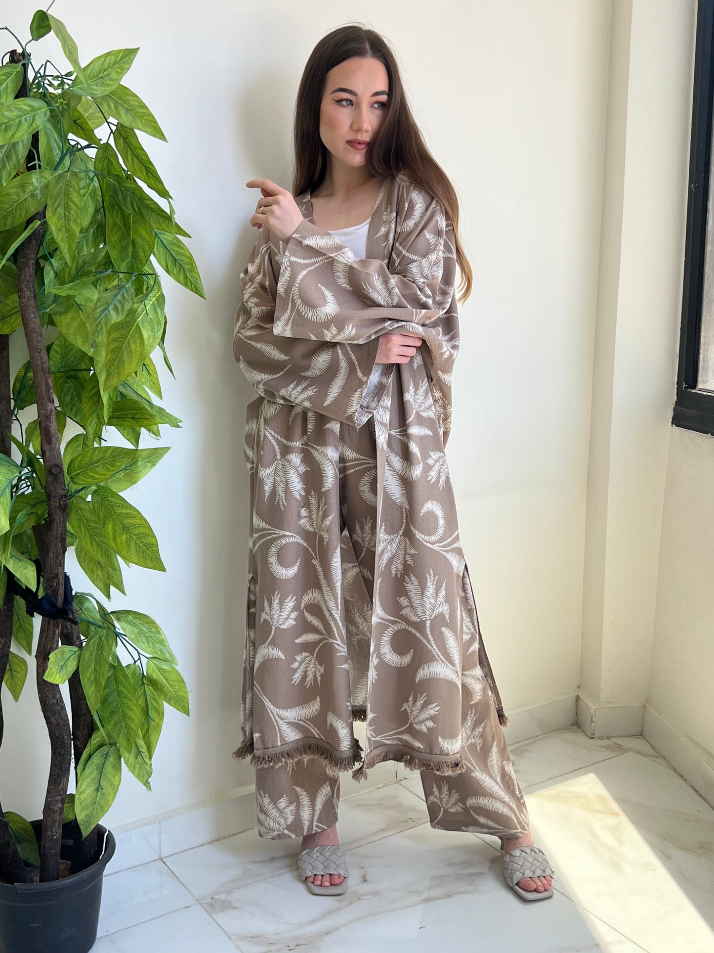 Palm Grove Kimono Set