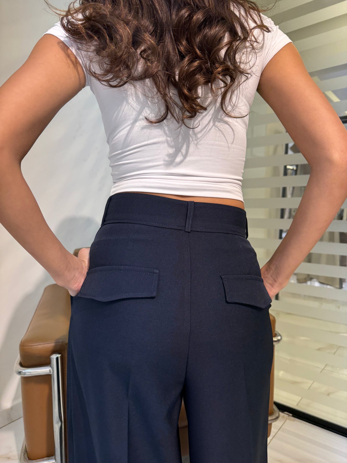 Pleated Wide-Leg Formal Pants