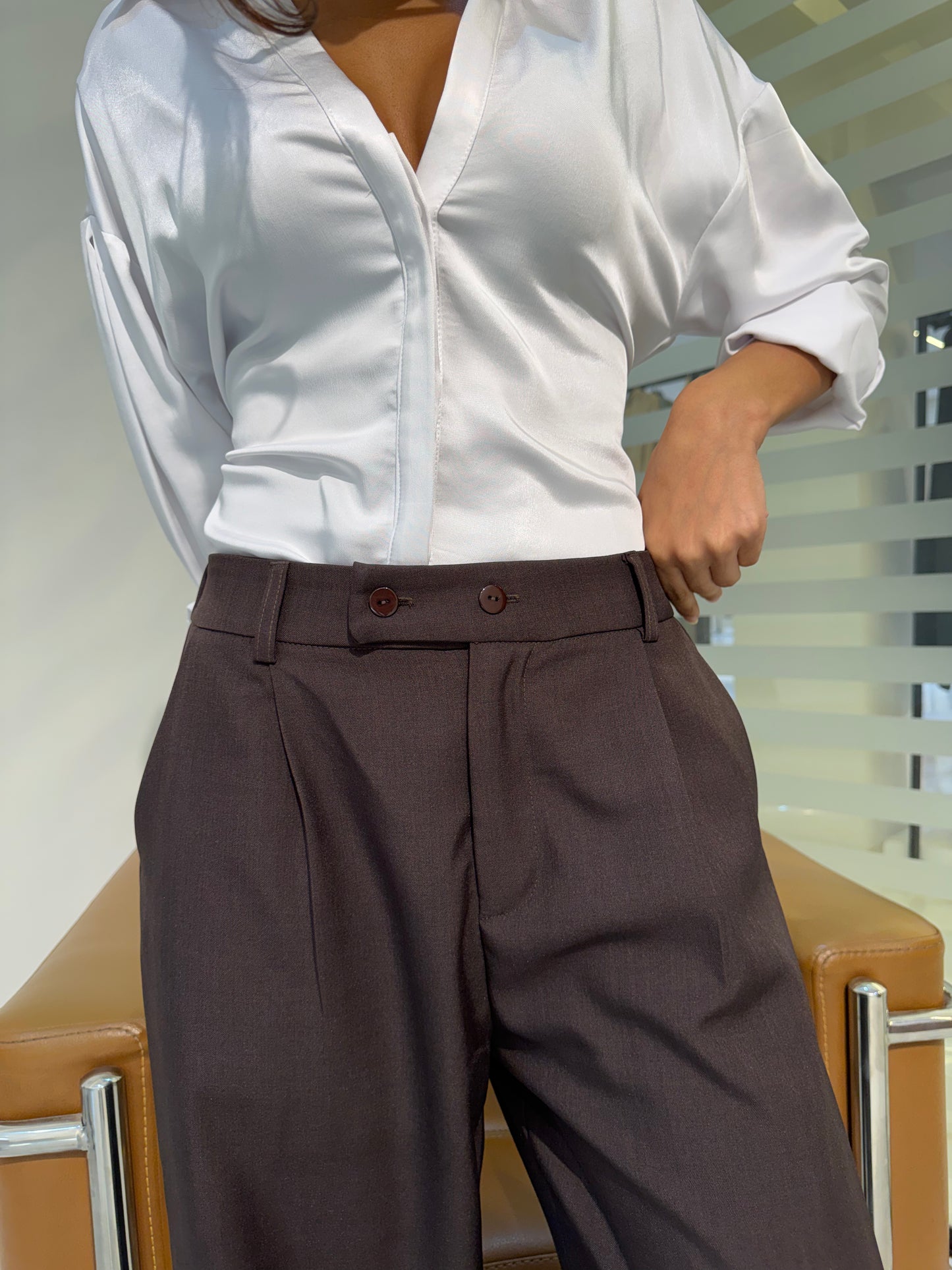 Double-Waistband Wide-Leg Pants