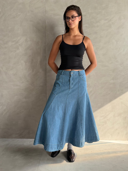 Campus Denim Midi Skirt