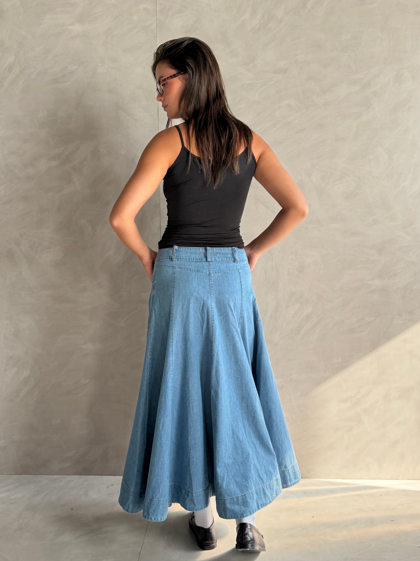 Campus Denim Midi Skirt