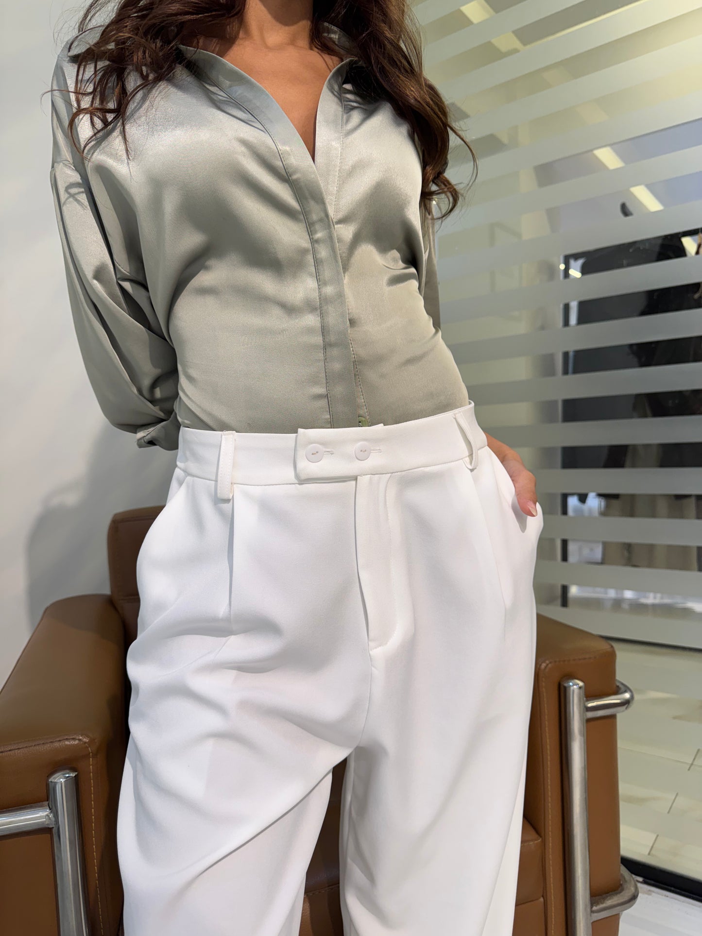 Double-Waistband Wide-Leg Pants