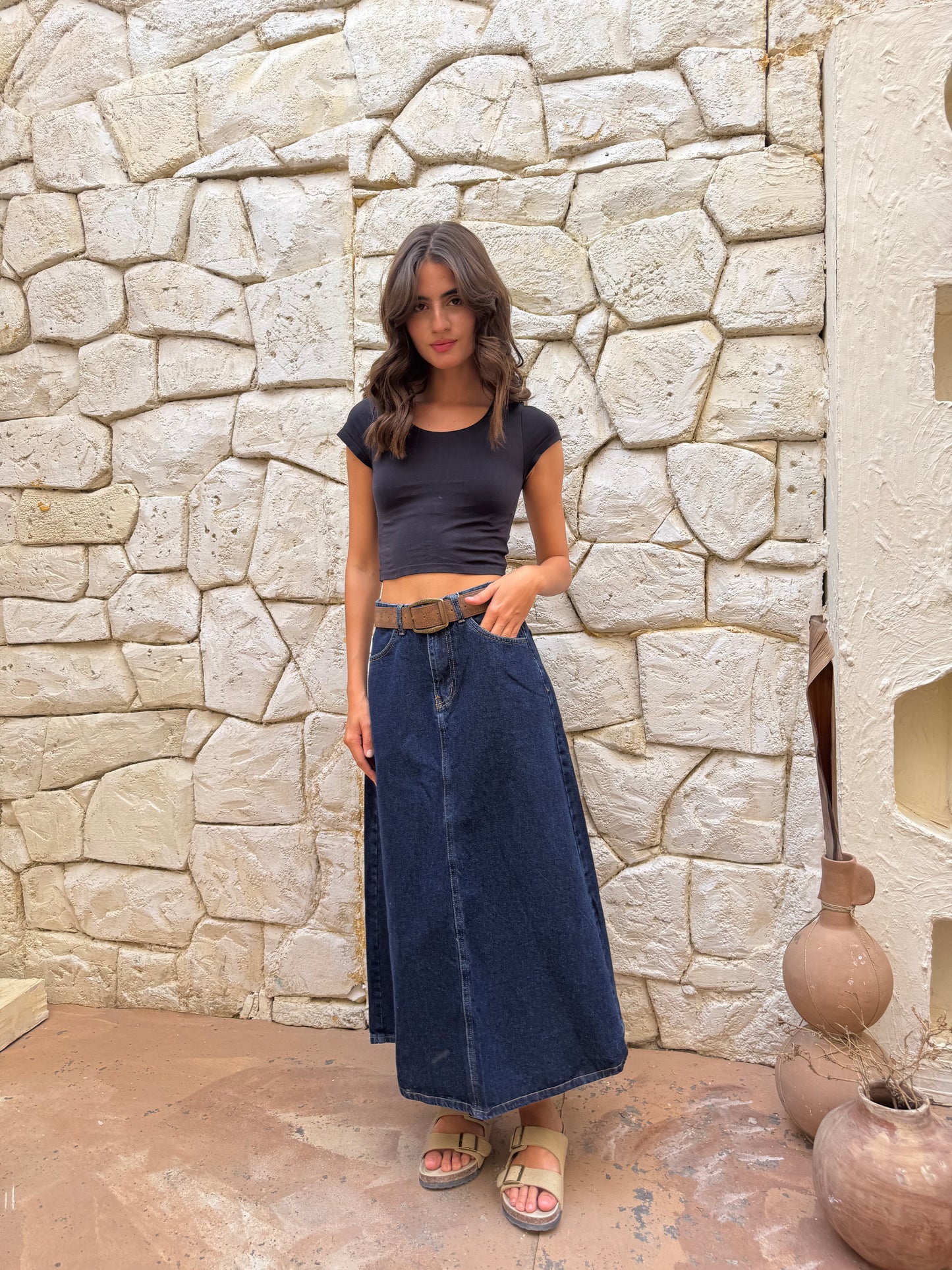 Heritage Denim Maxi Skirt