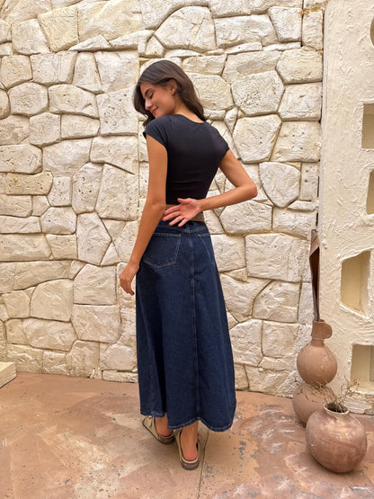 Heritage Denim Maxi Skirt