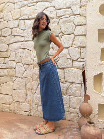 Heritage Denim Maxi Skirt