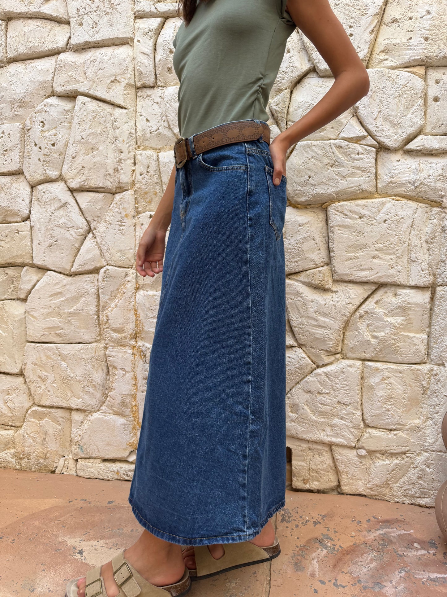 Heritage Denim Maxi Skirt