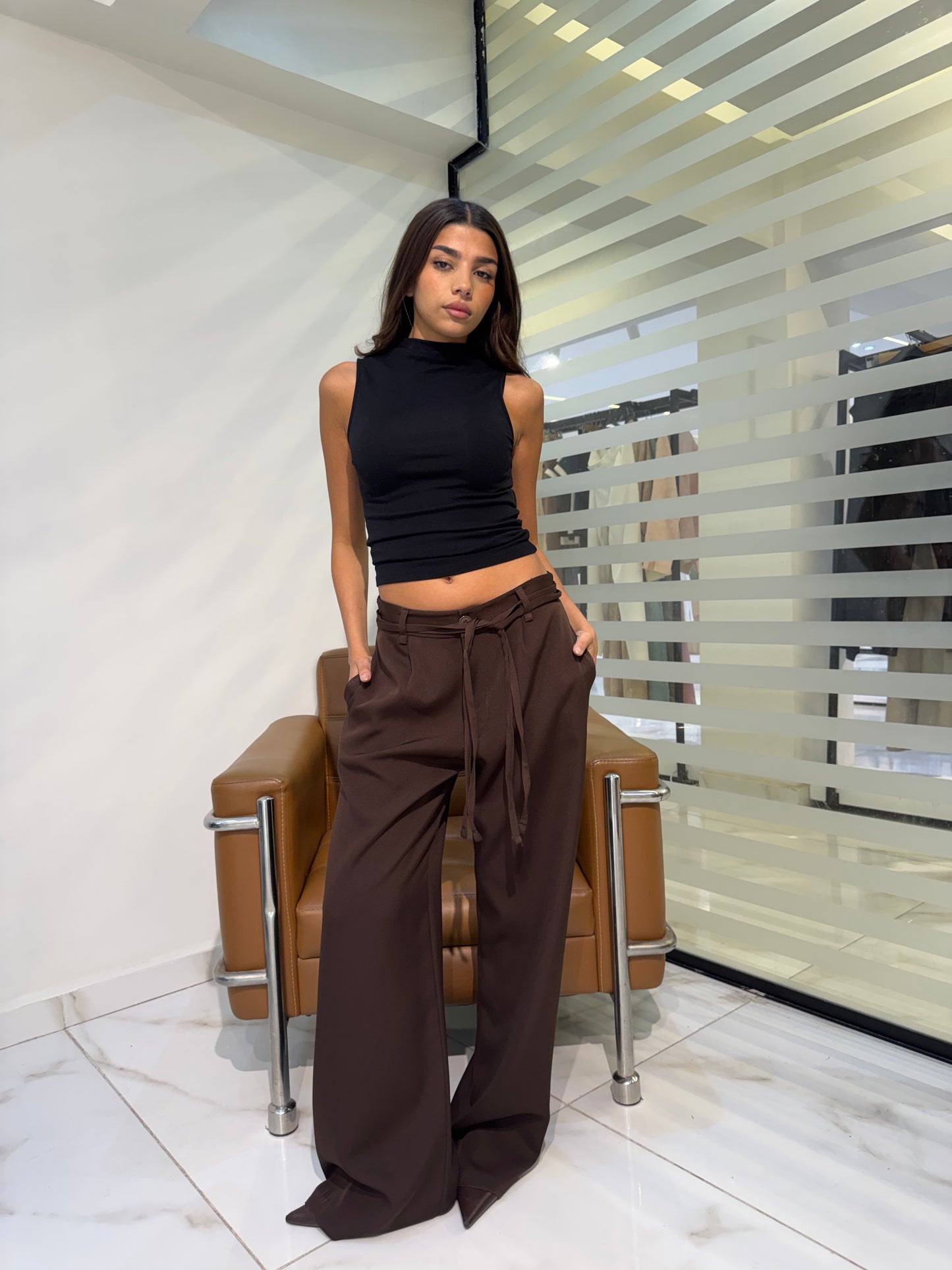Tie-Waist Wide-Leg Pants