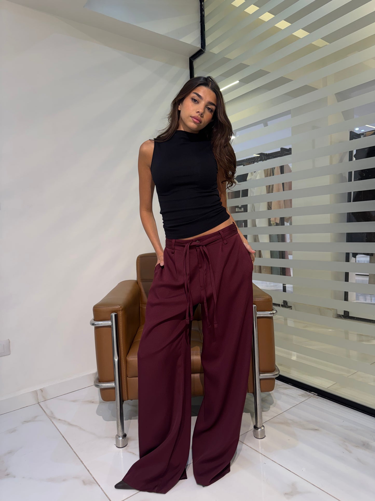 Tie-Waist Wide-Leg Pants